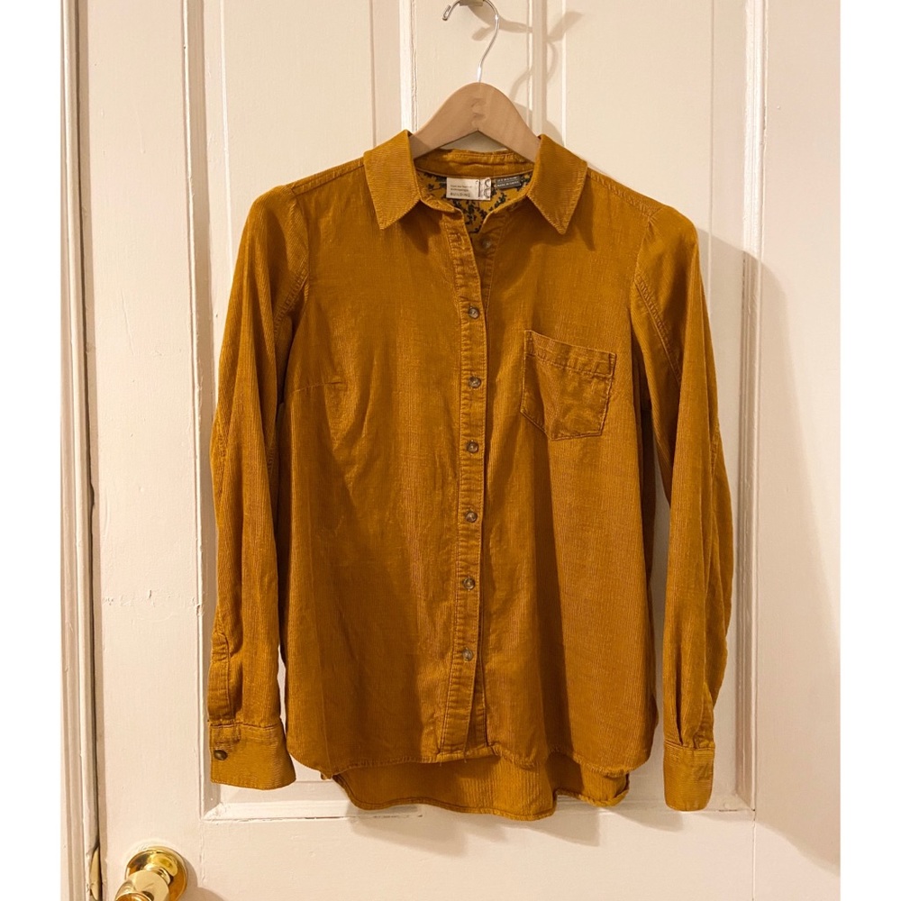 Anthropologie Corduroy Button Down Shirt